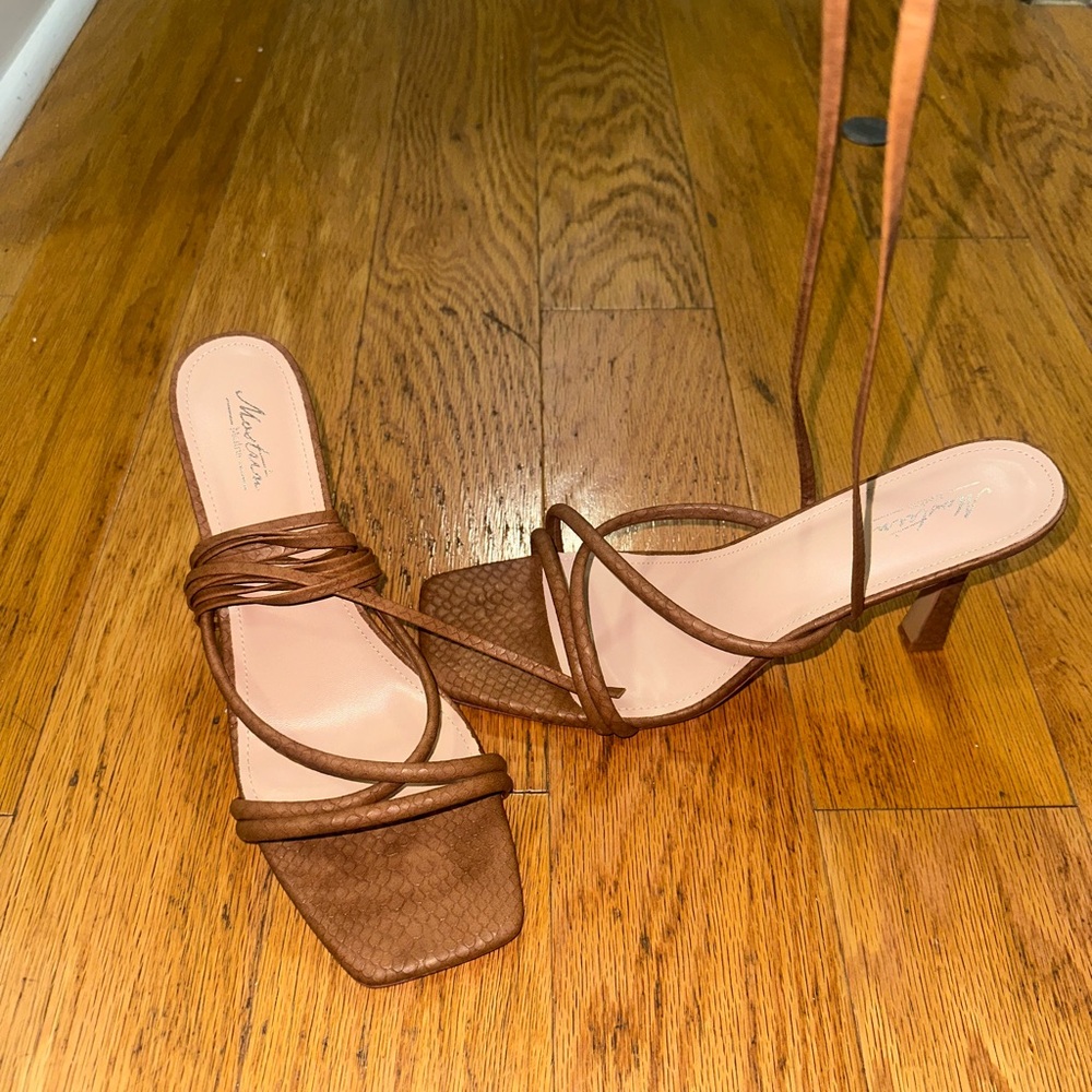 Brown Strappy Heeled Sandals